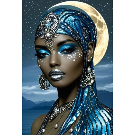 Norimpex Diamantový obrázek malování 30x40cm - Africká princezna při měsíci ~ 2