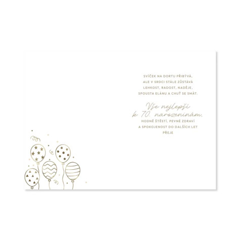 Albi Přání k narozeninám - Zlatá ražba 70 let ~ 2