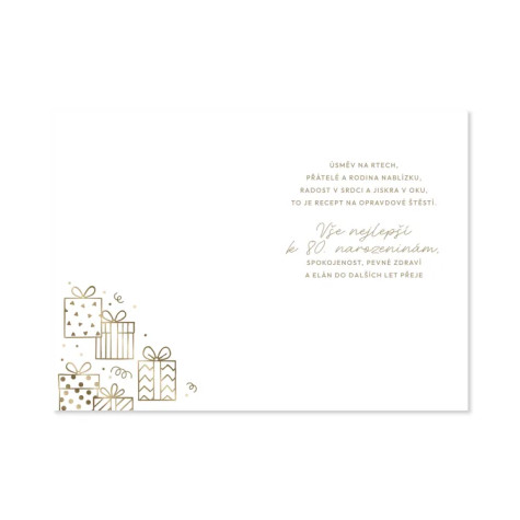 Albi Přání k narozeninám - Zlatá ražba 80 let ~ 2