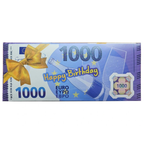 Fikar Čokoládová bankovka 1000 Euro Happy Birthday 60 g ~ 1