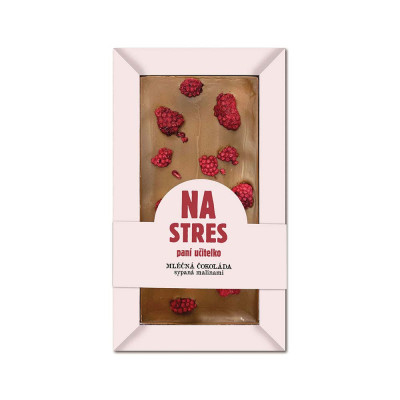 Čokoláda sypaná malinami 80 g - Na stres paní učitelko