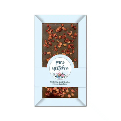 Čokoláda sypaná jahodami 80 g - Paní učitelce ~ 1