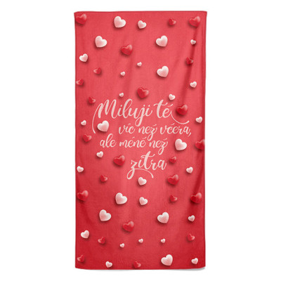 Osuška 140 x 70 cm - Miluji tě víc než včera