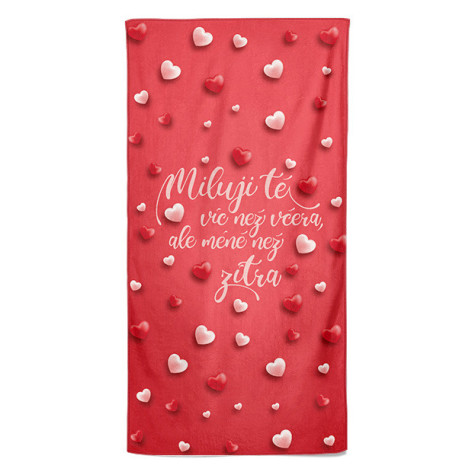 Osuška 140 x 70 cm - Miluji tě víc než včera ~ 1