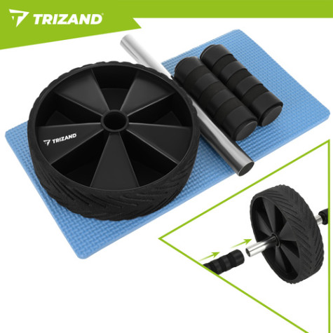 Posilovací kolečko černé a podložka Trizand 27668 ~ 7