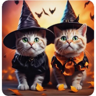 Norimpex Diamantový obrázek malování 30x40cm - Kočičí Halloween