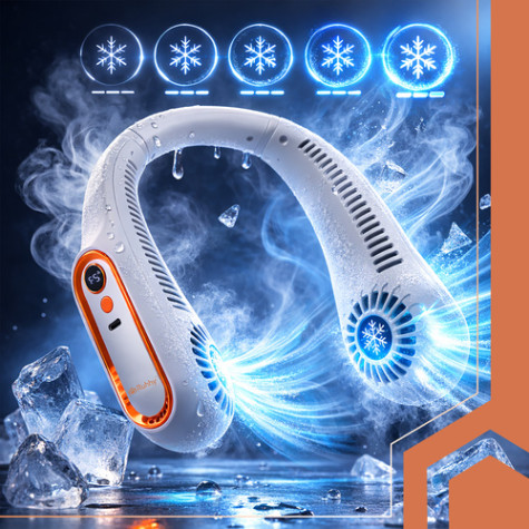 Bezdrátový větrák na krk bílý Ruhhy 27414 ~ 5