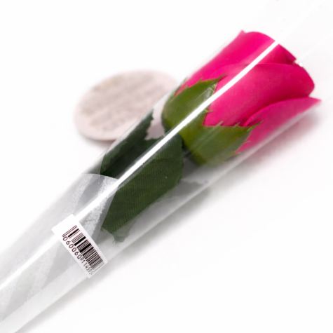 Dárková růže mýdlový květ malá tmavě růžová ~ 2