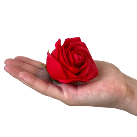 Mýdlové květy růže v dárkovém boxu čtverec 9 ks červené ~ 3