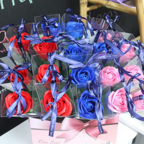 Dárková růže mýdlový květ růžová ~ 3