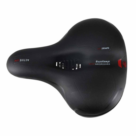 Pružné pěnové sedlo na kolo s odrazkou - černé ~ 7