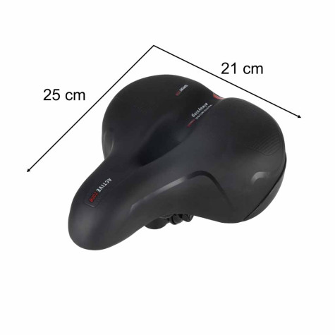 Pružné pěnové sedlo na kolo s odrazkou - černé ~ 9