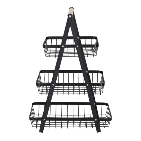 Třípatrový koš na ovoce kovový černý ~ 3