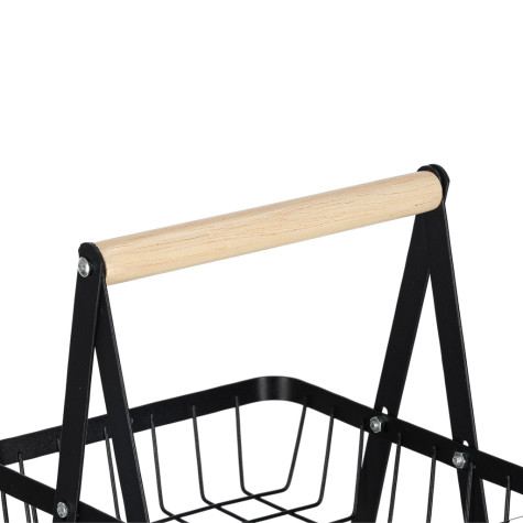 Třípatrový koš na ovoce kovový černý ~ 6