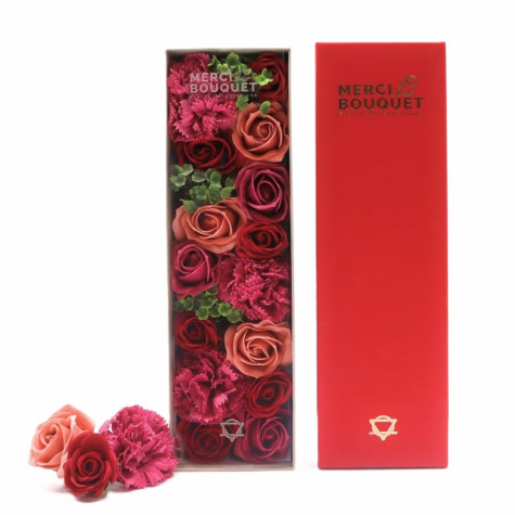 Dárkový box mýdlových květů dlouhý vintage růže ~ 1