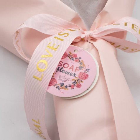 Velká kytice mýdlových květů růží růžová ~ 4