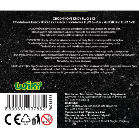 Wiky Chodníkové křídy FLUO 6 ks ~ 3
