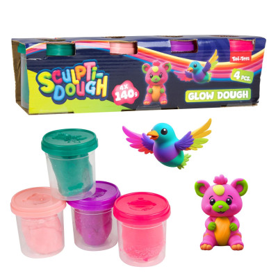 Modelína Plastelína 4x140g v kelímku - svítící