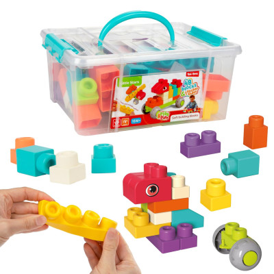 Kostky stavebnice 48 ks plast v kufříku 26x12x19cm