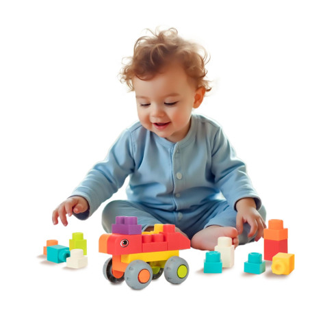 Kostky stavebnice 48 ks plast v kufříku 26x12x19cm ~ 4