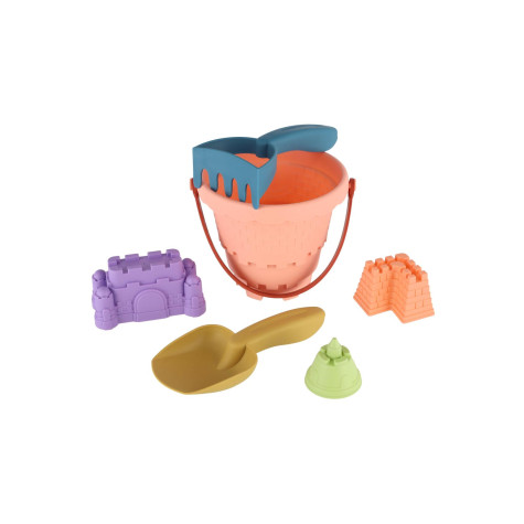 Sada na písek plast kbelík, lopatka, hrabičky, 3 formičky ~ 6
