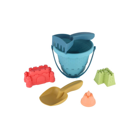 Sada na písek plast kbelík, lopatka, hrabičky, 3 formičky ~ 8