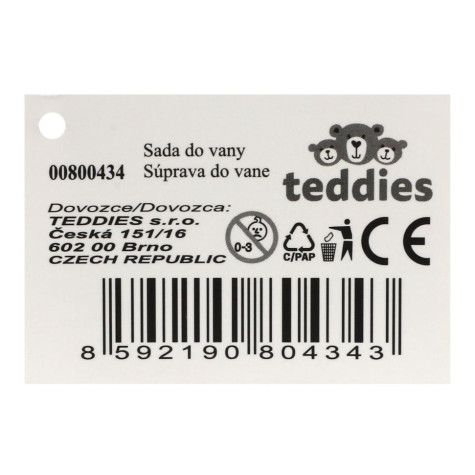 Sada do vany plast lodička, sítko s mořskými zvířátky v síťce 14x24cm ~ 5