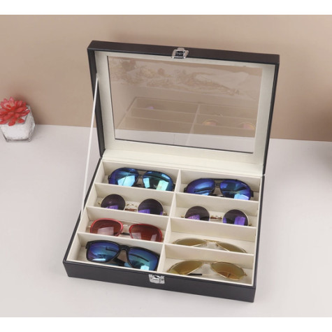 Organizér na brýle s 8 přihrádkami černý Soulima 8512 ~ 3