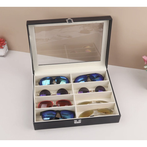 Organizér na brýle s 8 přihrádkami černý Soulima 8512 ~ 5