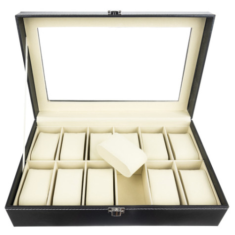 Organizér na hodinky s 12 přihrádkami černý Soulima 12534 ~ 2