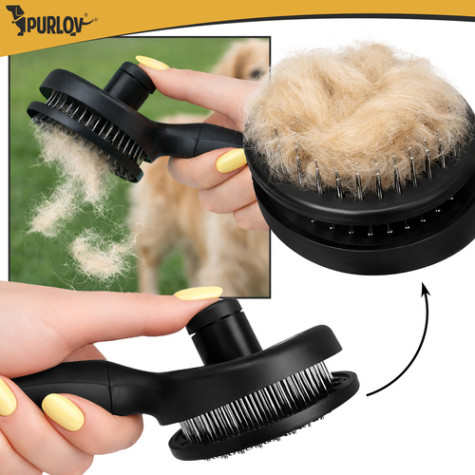 Samočisticí kartáč na srst černý Purlov 18905 ~ 2