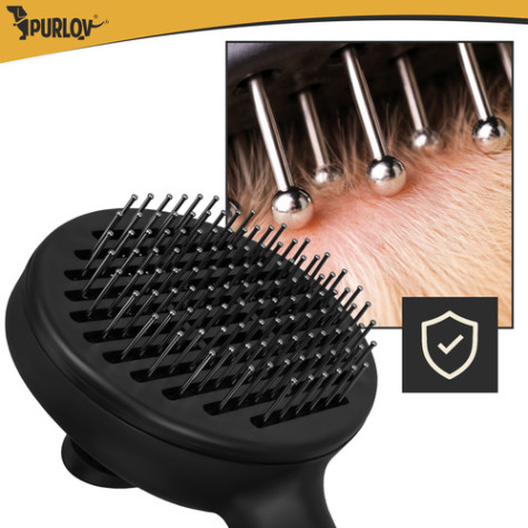 Samočisticí kartáč na srst černý Purlov 18905 ~ 3