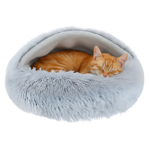 Plyšový pelíšek pro domácí mazlíčky šedý Purlov 26583 ~ 1