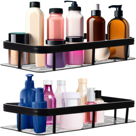 Koupelnová police 2 ks černá Ruhhy 23170 ~ 1