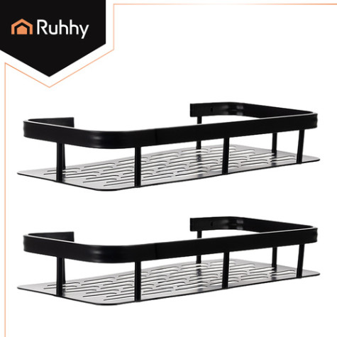 Koupelnová police 2 ks černá Ruhhy 23170 ~ 3