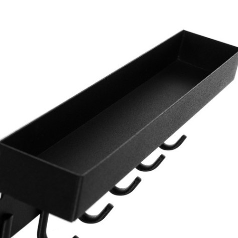 Nástěnná magnetická police s háčky černá Ruhhy 24603 ~ 7