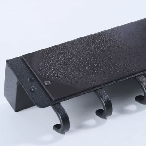 Nástěnná magnetická police s háčky černá Ruhhy 24603 ~ 8