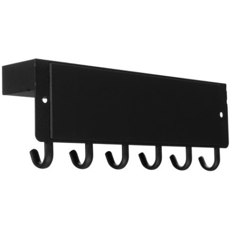 Nástěnná magnetická police s háčky černá Ruhhy 24603 ~ 9