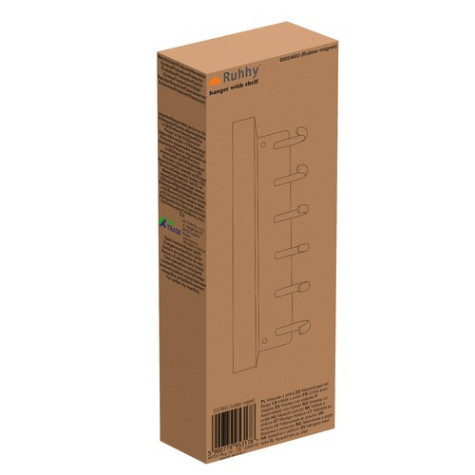 Nástěnná magnetická police s háčky černá Ruhhy 24603 ~ 11