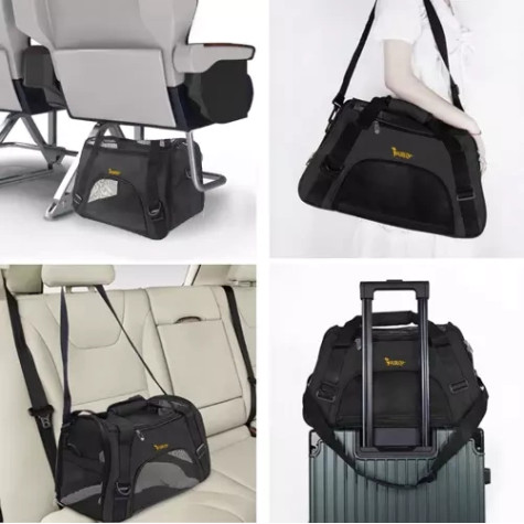 Přepravní taška pro psy a kočky černá Purlov 20940 ~ 3