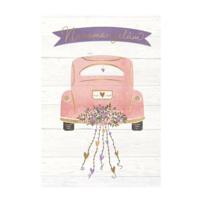 Albi Svatební přání - Novomanželům - auto s květy