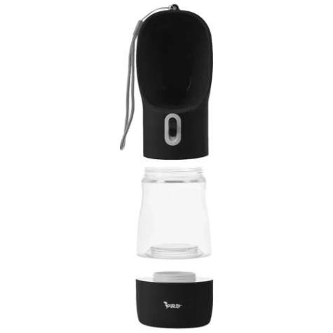 Láhev na vodu pro psy s miskou černá Purlov 21033 ~ 2