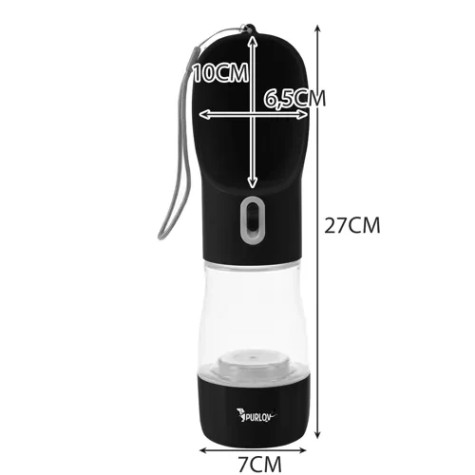 Láhev na vodu pro psy s miskou černá Purlov 21033 ~ 9