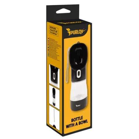 Láhev na vodu pro psy s miskou černá Purlov 21033 ~ 10