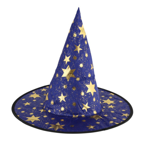 Teddies Čarodějnický klobouk pro děti modro-zlatý ~ 1