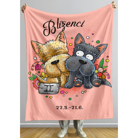 Deka 200 x 140 cm Psí znamení - Blíženci ~ 2