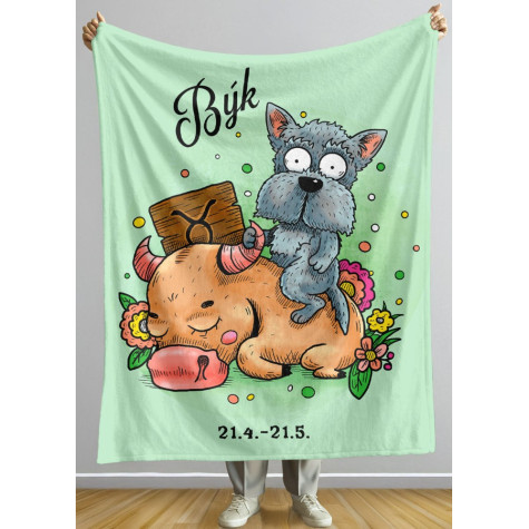 Deka 200 x 140 cm Psí znamení - Býk ~ 2