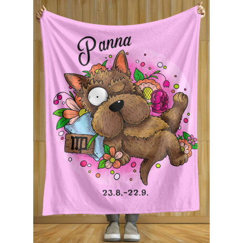 Deka 200 x 140 cm Psí znamení - Panna ~ 2