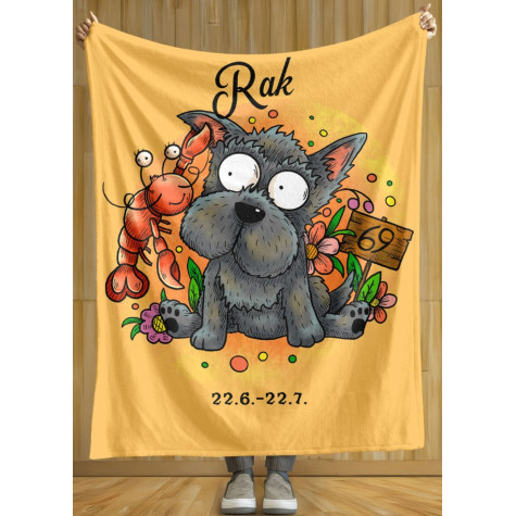 Deka 200 x 140 cm Psí znamení - Rak ~ 2