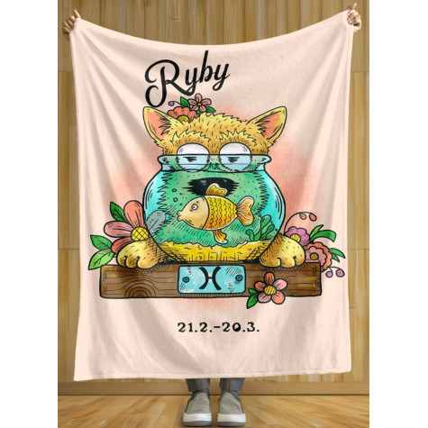 Deka 200 x 140 cm Psí znamení - Ryby ~ 2